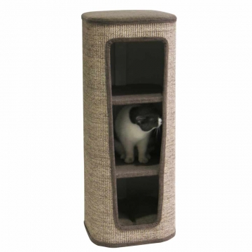 NOBBY: Cat Tree barrel CAPTA III brown linen optics