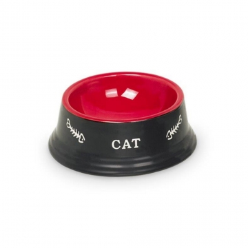 NOBBY: CERAMIC Bowl, Cat CAT Black-Red