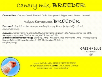 GREEN & BLUE-Canary mix, LIPO BREEDER 20kg