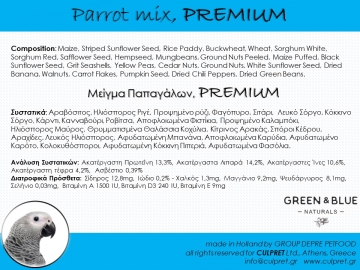 GREEN & BLUE- Parrot Mix, PREMIUM, 15kg